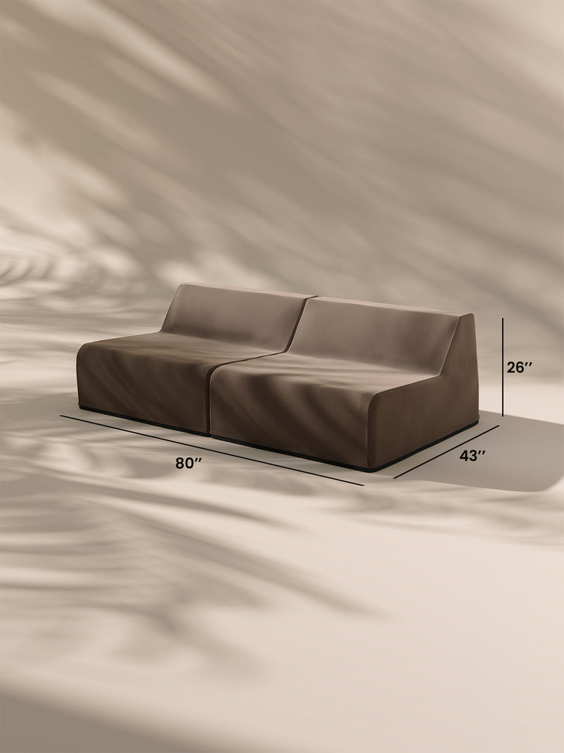 Modo Armless (80") Sofa - Velvet - Portobello