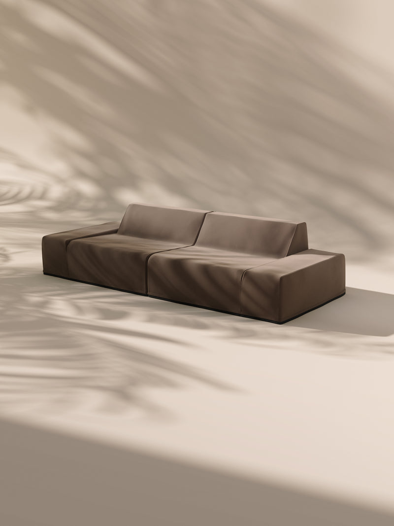 Modo 2 Piece (102") Sofa - Velvet - Portobello
