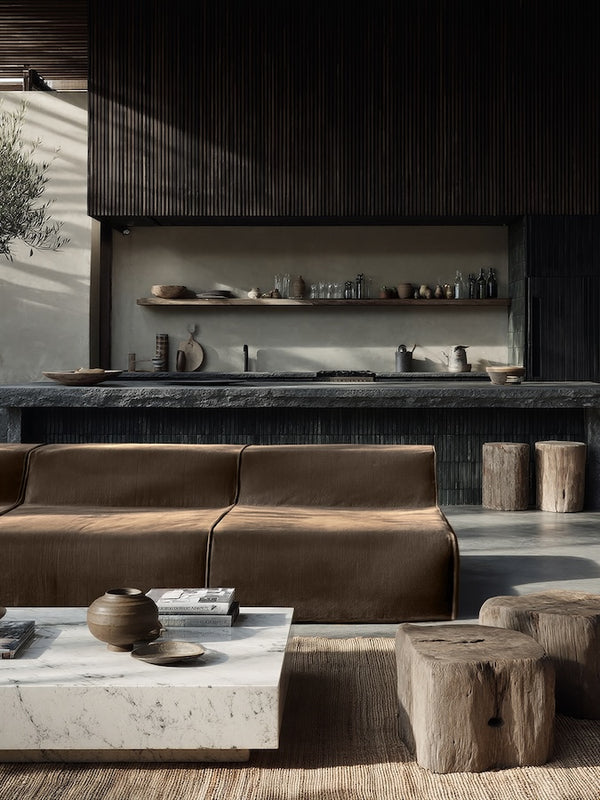 Modo Armless (80") Sofa - Velvet - Portobello