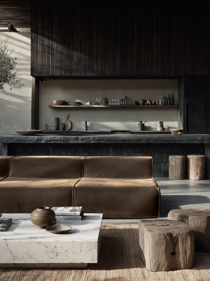 Modo Armless (80") Sofa - Velvet - Portobello