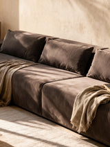 Modo 2 Piece (102") Sofa + 2 Ottoman - Velvet - Portobello