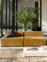 Modo Armless (80") Sofa - Velvet - Saffron