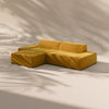 Modo 2 Piece (102") Sofa + Ottoman - Velvet - Saffron