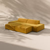 Modo 2 Piece (102") Sofa + 2 Ottoman - Velvet - Saffron