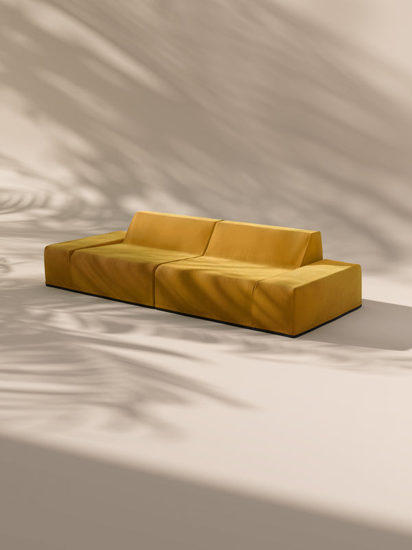 Modo 2 Piece (102") Sofa - Velvet - Saffron