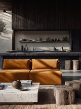 Modo Armless (80") Sofa - Velvet - Saffron