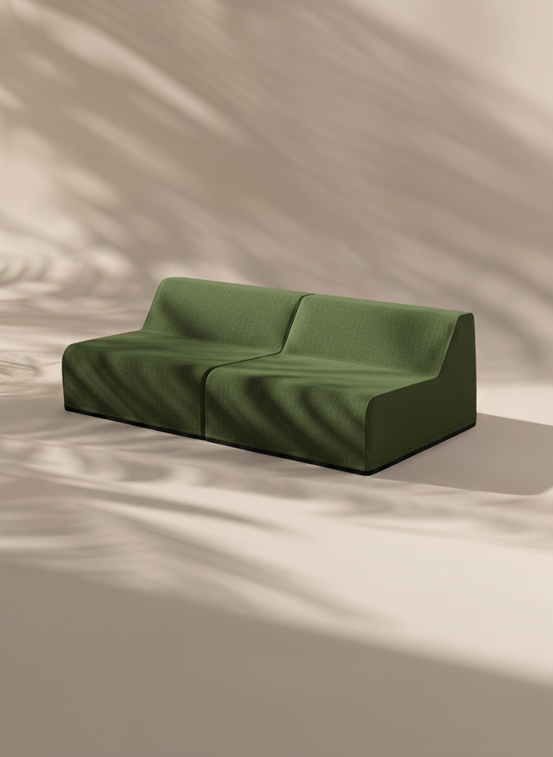 Modo Armless (80") Sofa - Performance Fabric - Sage