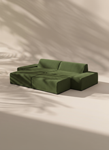 Modo 2 Piece (102") Sofa + 2 Ottoman - Performance Fabric - Sage