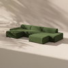 Modo 3 Piece (142") Sofa + 2 Ottoman - Performance Fabric - Sage