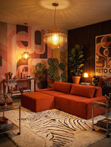 Modo 2 Piece (102") Sofa - Velvet - Tangerine