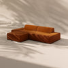 Modo 2 Piece (102") Sofa + Ottoman - Velvet - Tangerine