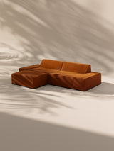 Modo 2 Piece (102") Sofa + Ottoman - Velvet - Tangerine