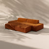 Modo 2 Piece (102") Sofa + 2 Ottoman - Velvet - Tangerine