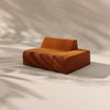 Modo Left End Slipcover - Velvet - Tangerine