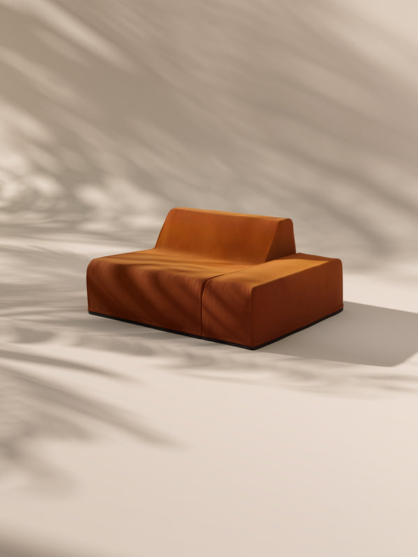 Modo Left End Slipcover - Velvet - Tangerine