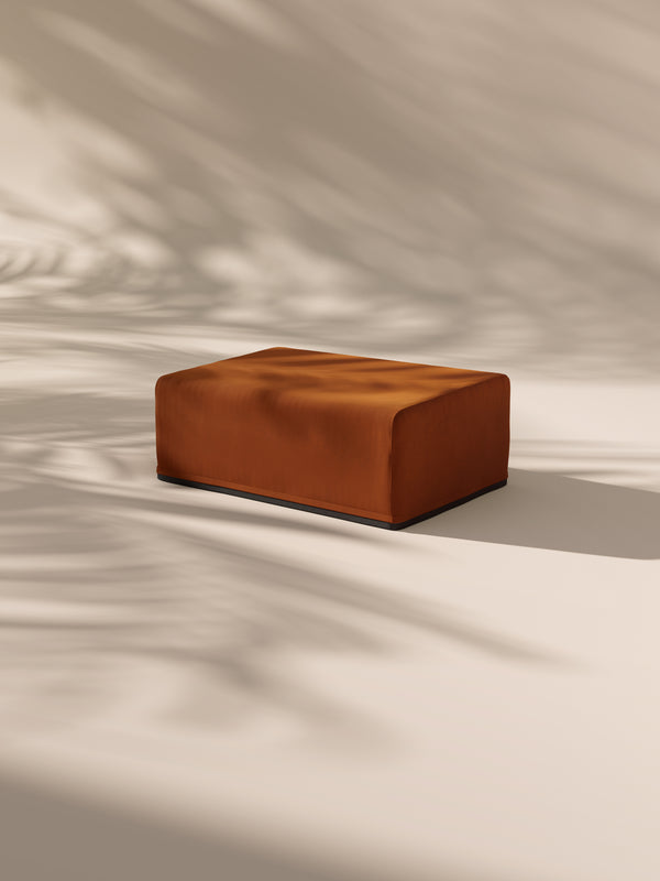 Modo Ottoman Slipcover - Velvet - Tangerine