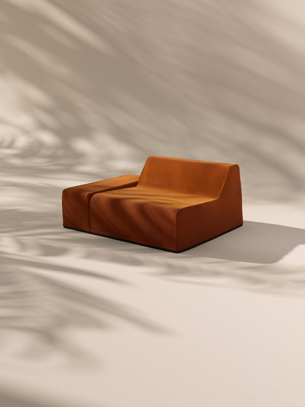 Modo Right End Slipcover - Velvet - Tangerine