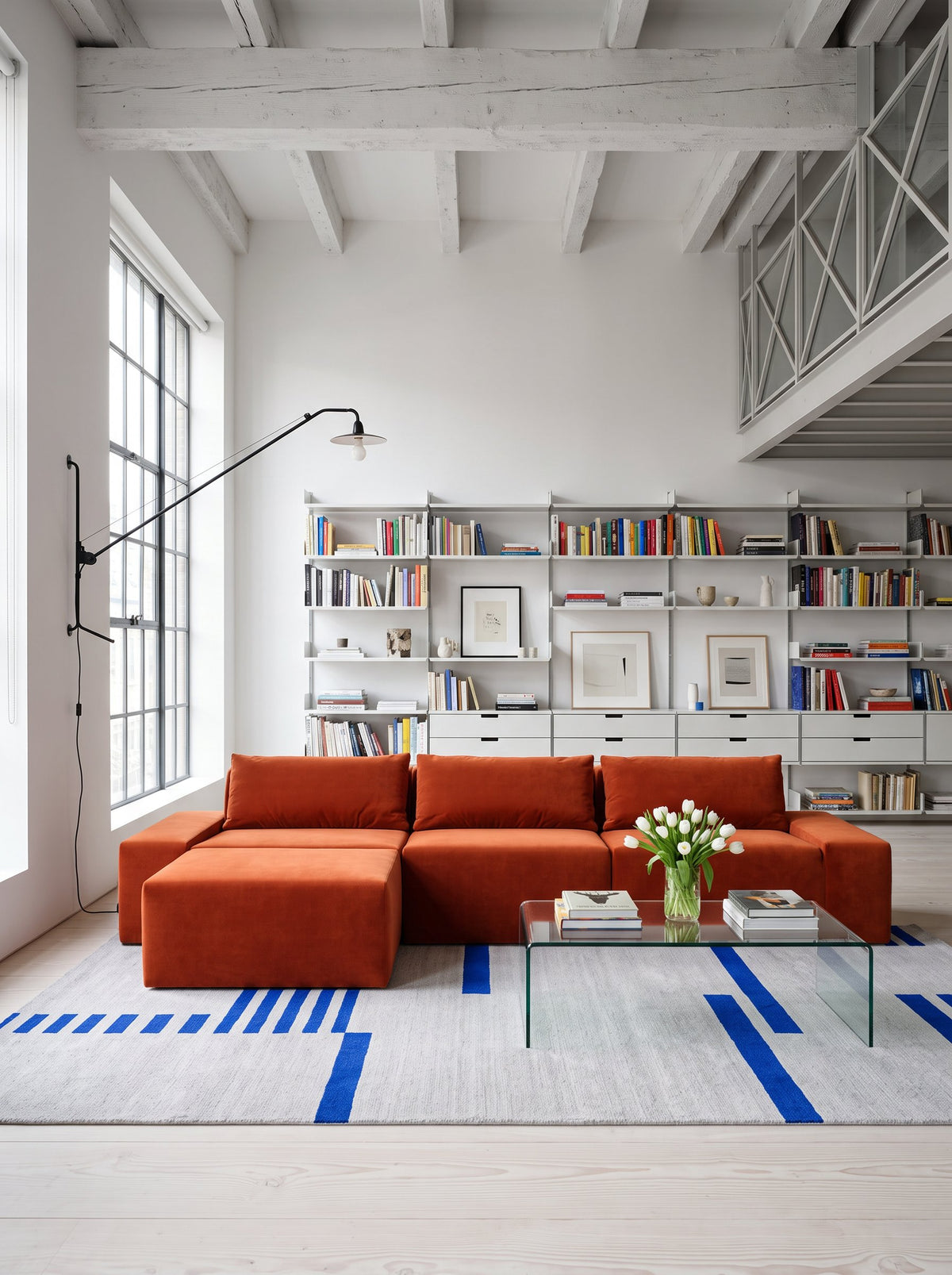 Modo 3 Piece (142") Sofa - Velvet - Tangerine