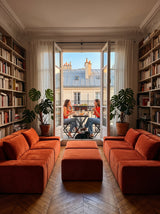 Modo 2 Piece (102") Sofa - Velvet - Tangerine