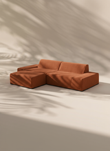 Modo 2 Piece (102") Sofa + Ottoman - Performance Fabric - Terracotta