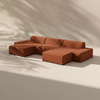 Modo 3 Piece (142") Sofa + 2 Ottoman - Performance Fabric - Terracotta