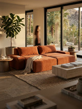 Modo 2 Piece (102") Sofa + Ottoman - Performance Fabric - Terracotta