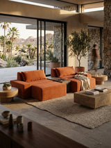 Modo 2 Piece (102") Sofa + Ottoman - Performance Fabric - Terracotta