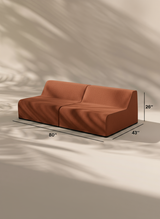 Modo Armless (80") Sofa - Performance Fabric - Terracotta