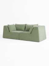 Modo 2 Piece (86") High-Arm Sofa - Velvet - Aqua