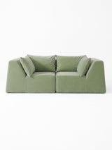 Modo 2 Piece (86") High-Arm Sofa - Velvet - Aqua