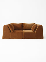 Modo 2 Piece (86") High-Arm Sofa - Velvet - Cognac