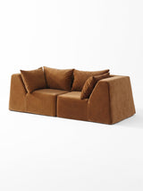 Modo 2 Piece (86") High-Arm Sofa - Velvet - Cognac
