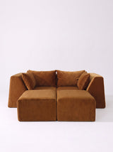 Modo 2 Piece (86") High-Arm Sofa - Velvet - Cognac
