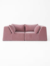 Modo 2 Piece (86") High-Arm Sofa - Velvet - Faded Rose