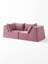 Modo 2 Piece (86") High-Arm Sofa - Velvet - Faded Rose