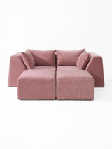 Modo 2 Piece (86") High-Arm Sofa - Velvet - Faded Rose