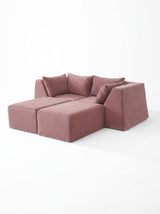 Modo 2 Piece (86") High-Arm Sofa - Velvet - Faded Rose
