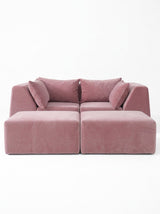 Modo 2 Piece (86") High-Arm Sofa - Velvet - Faded Rose