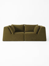 Modo 2 Piece (86") High-Arm Sofa - Velvet - Moss
