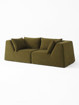 Modo 2 Piece (86") High-Arm Sofa - Velvet - Moss