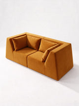 Modo 2 Piece (86") High-Arm Sofa - Velvet - Saffron