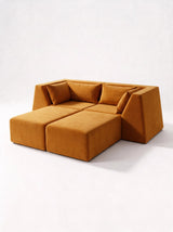 Modo 2 Piece (86") High-Arm Sofa - Velvet - Saffron