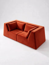 Modo 2 Piece (86") High-Arm Sofa - Velvet - Tangerine