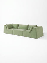 Modo 3 Piece (126") High-Arm Sofa - Velvet - Aqua