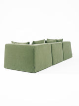 Modo 3 Piece (126") High-Arm Sofa - Velvet - Aqua