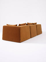 Modo 3 Piece (126") High-Arm Sofa - Velvet - Cognac