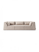 Modo 3 Piece (126") High-Arm Sofa - Velvet - Marshmallow