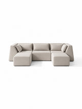 Modo 3 Piece (126") High-Arm Sofa - Velvet - Marshmallow