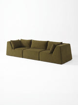 Modo 3 Piece (126") High-Arm Sofa - Velvet - Moss