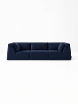 Modo 3 Piece (126") High-Arm Sofa - Velvet - Pacific